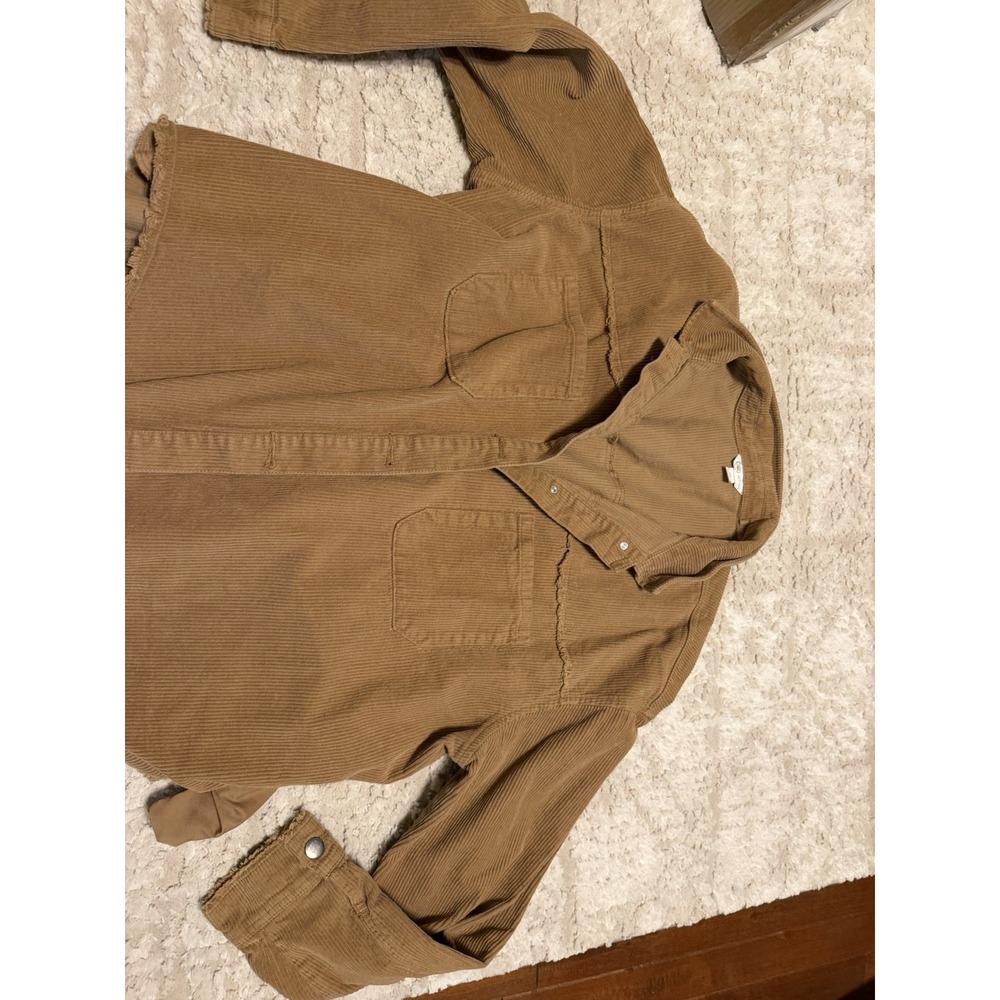 Cato Women's XL Brown Button-Front Ruffle Trim Stretch Short Jacket
